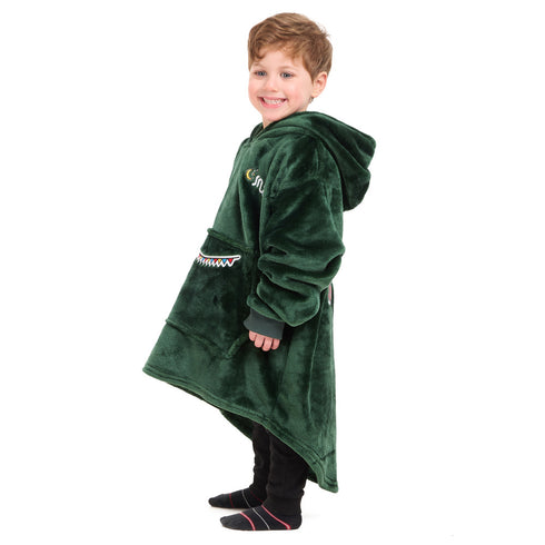 Snuggs Kids Blanket Hoodie Dark Green مدفع رمضان
